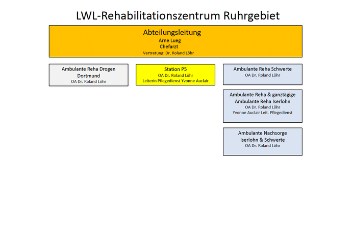 Organigramm des Rehablitationsznetrums-Ruhrgebiet